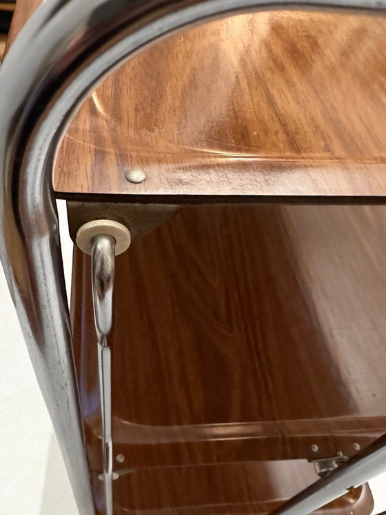 Image 1 of Raro carrello bar pieghevole a 3 livelli Bremshey Gerlinol Dinett – Germania anni '70