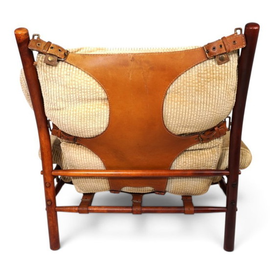 Arne Norell Inca fauteuil met voetenbank – Originele corduroy bekleding, 1970 – Textile, Vintage (photo 11 of 21)