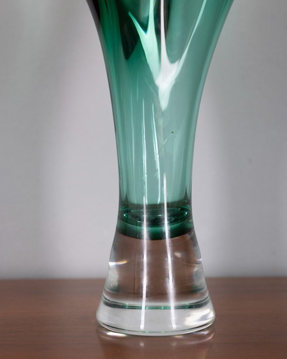 Sommerso Vase in Green Murano Glass by V.A.C. Cimarosti & Pinzan, 1960s (photo 3 of 9)