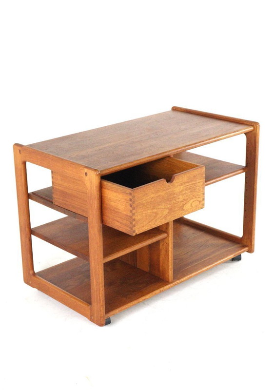 Image 1 of Danish design trolley with drawer vintage