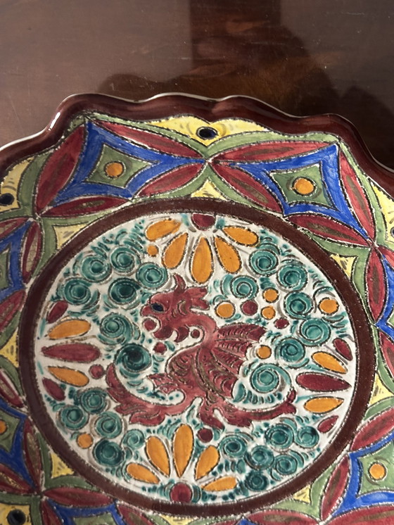 Image 1 of Plat décor peint et ciselé en faïence de Devres