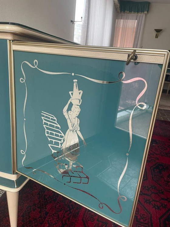 Image 1 of Credenza italiana di metà secolo con specchio — di Umberto Mascagni (anni '50-'60)