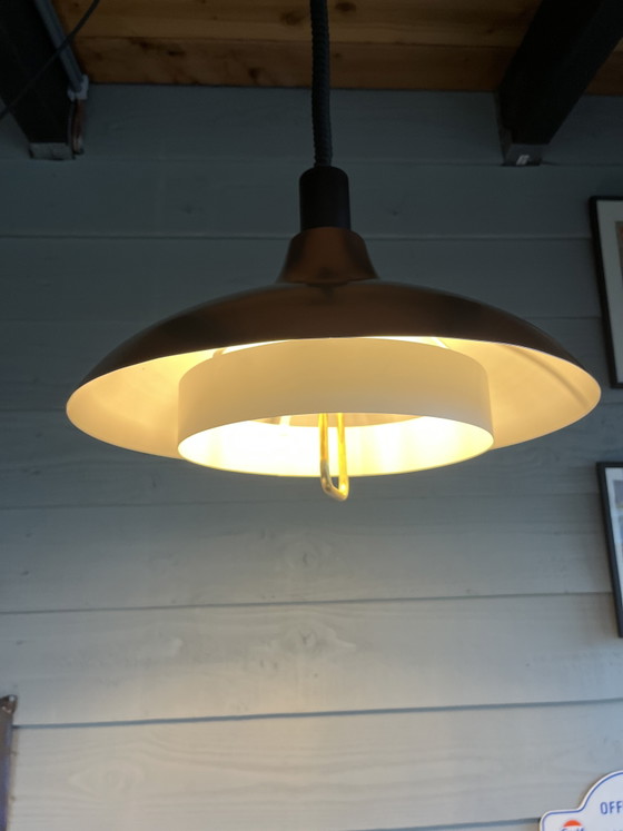 Vintage Dijkstra Space Age-hanglamp, koperkleurig metallic – Dijkstra Lampen, Hanglampen (photo 7 of 10)