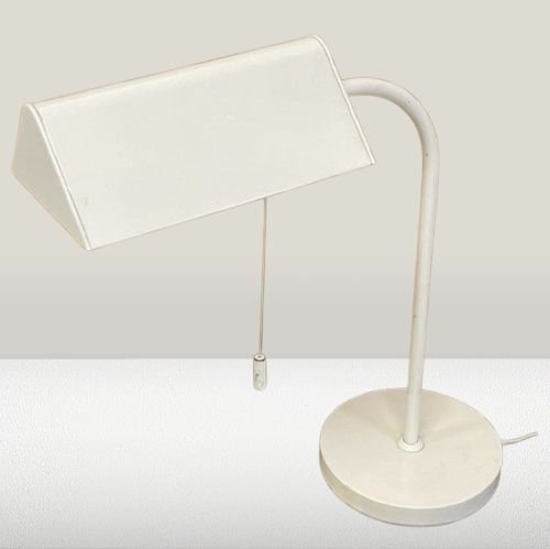 Vintage Bankamp Leuchten Schreibtischlampe Weißes Metall