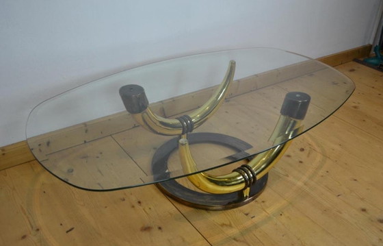 Image 1 of Tavolo da salotto dal design vintage con olifantentanden in bronzo