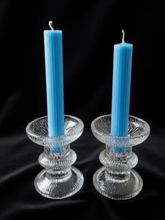 Set of 2 Luminarc Vintage Glass Candle Holders 70s (photo 2 of 5)