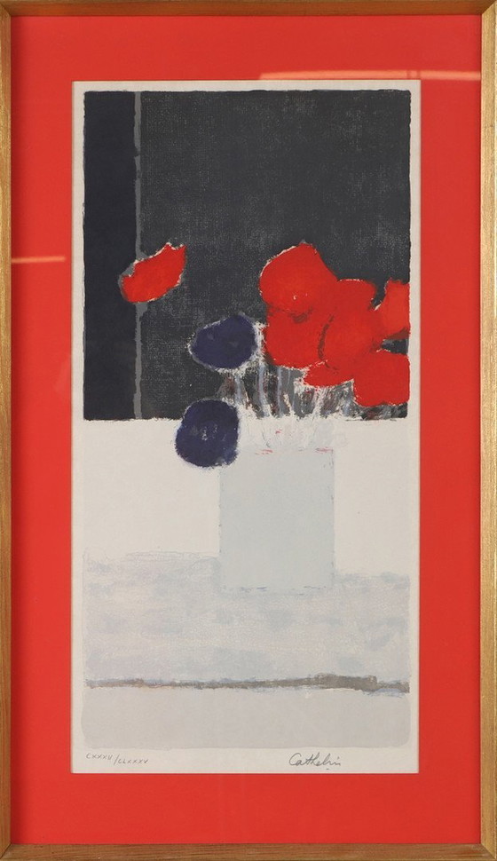 Image 1 of Bernard Cathelin - 'Anémones Rouges-et-Bleu'
