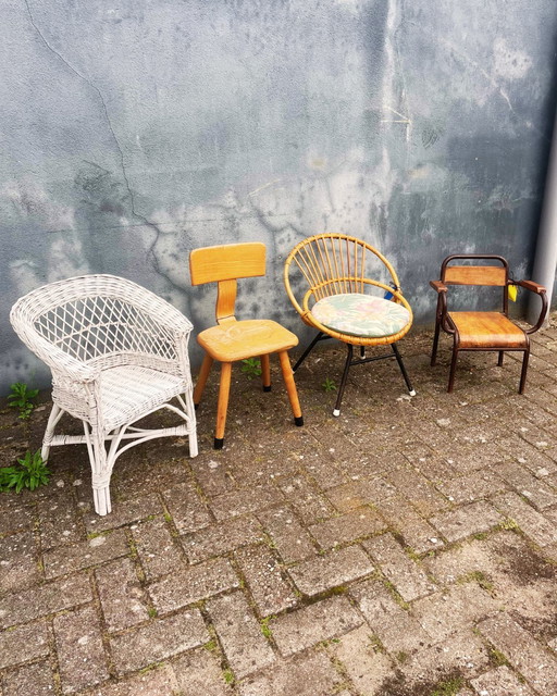 Vintage 1970s bamboo children's chair