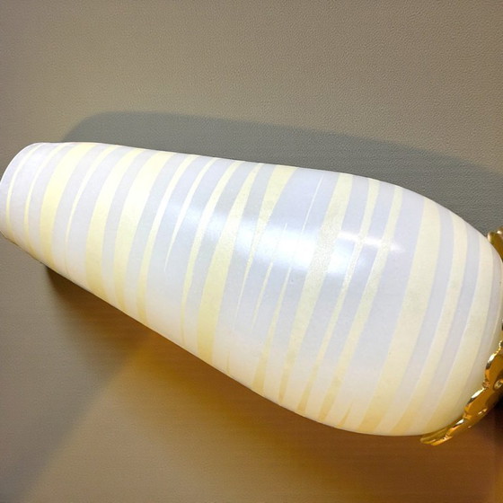 Image 1 of Applique da parete doppia in vetro e ottone Mid-Century Modern, anni '50-'60