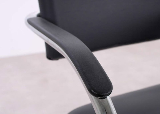 Image 1 of 4x Sedia da conferenza Lande Cole nera