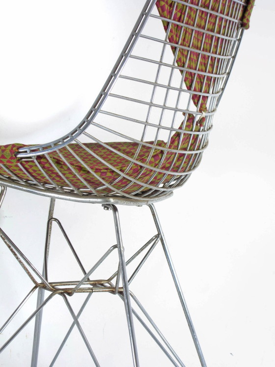Eames DKR-2, Alexander Girard Drahtstuhl – Beistellstühle, Chrom, Mid Century Modern (photo 7 of 8)