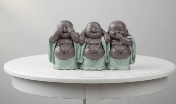 Image 1 of Estatuilla de 3 monjes sabios