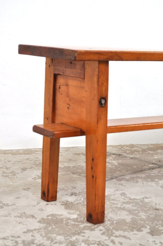 Image 1 of Vintage hardhouten bank,1950s