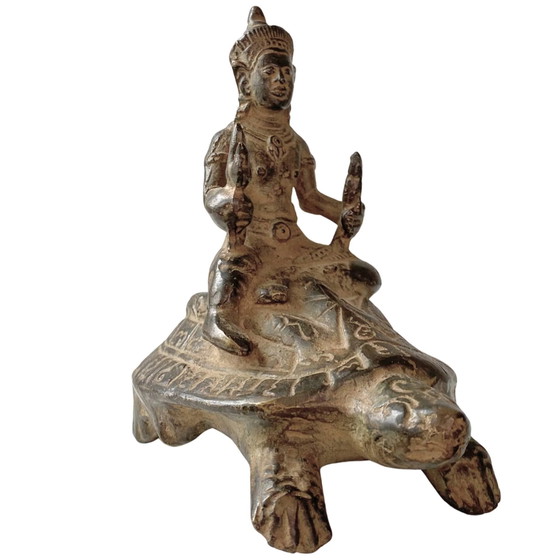 Ensemble de Statues Antiques en Bronze d'Inde du Sud - Vishnu Kurma, Murugan & Ganesha - c. 1900 – Sculptures (photo 3 of 9)