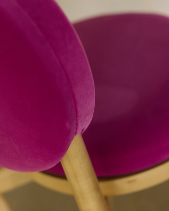 Image 1 of 8x Silla Hipnos y Nicte Tabatha con tejido de terciopelo rosa frambuesa