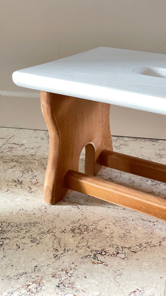 Image 1 of Vintage Beech Wood Stool