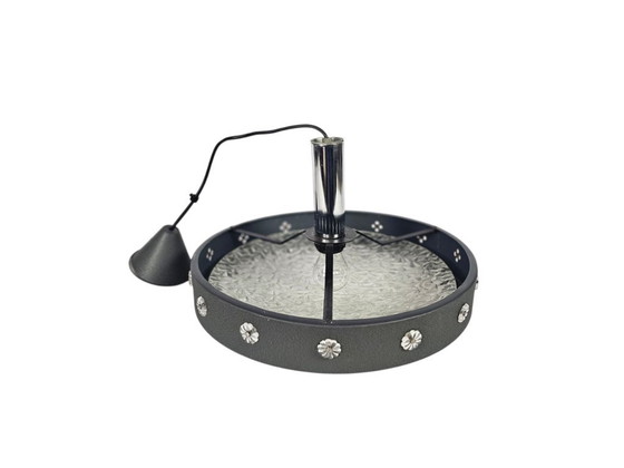 Image 1 of Lampada a sospensione vintage UFO di metà secolo - metallo - vetro - anni '70