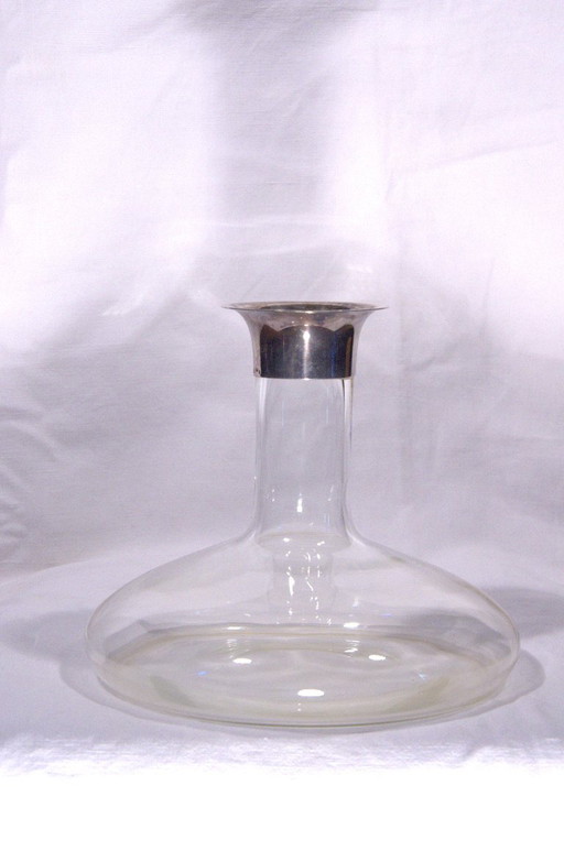 Vintage Christian Dior Glass and Silver-Plated Metal Decanter/Carafe – glazen karaffen