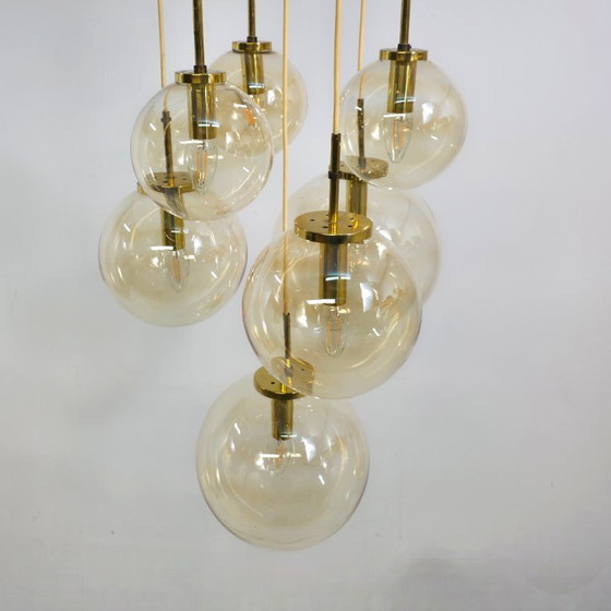 Image 1 of XL cascade lamp globe mid century vintage glas