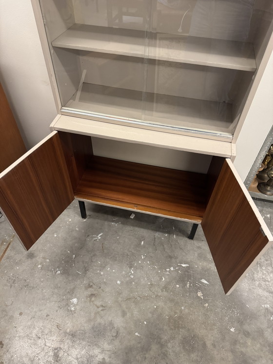 Image 1 of Buffet haut vintage avec portes vitrées