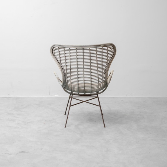 Fauteuil Lounge Vintage en Rotin et Métal, Design Moderne des Années 60 – Metal, Rattan (photo 6 of 12)