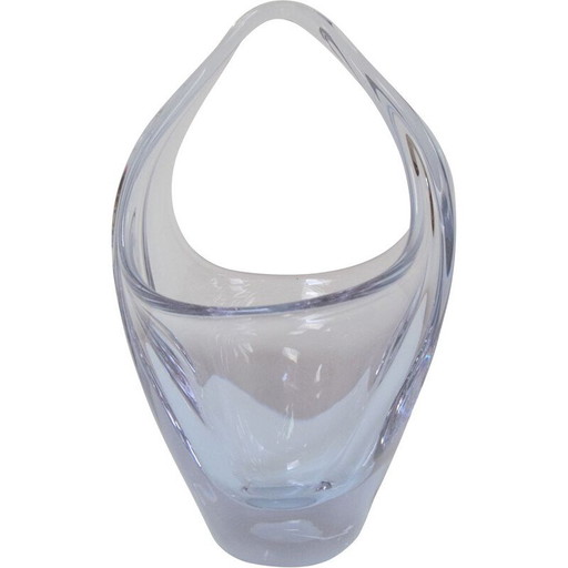 Vintage glass bowl by Josef Hospodka for Chribska Glassworks, Czechoslovakia 1960