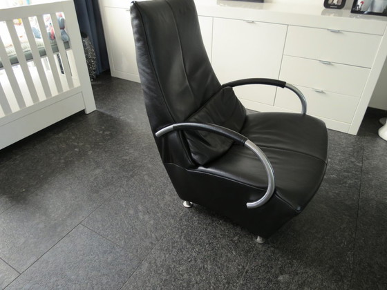 Image 1 of 2x sillones de cuero visión sentada de De Toekomst bajo el sello Goosens