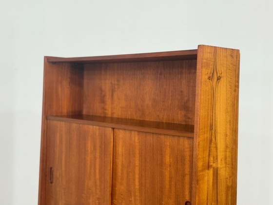 Image 1 of Secrétaire en teck style années 50 / Buffet haut danois / Meuble vintage / Étagère