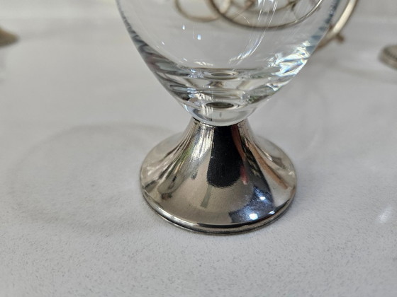 Image 1 of Chariot chauffe-cognac avec verres plaqués argent