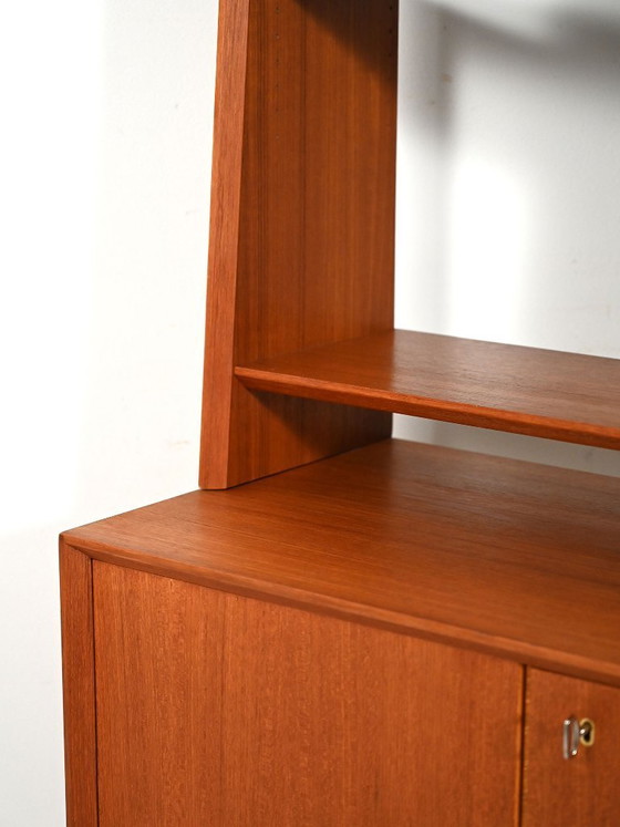 Image 1 of Skandinavisches Teakholz-Bücherregal mit Schrank, 1950er–1960er Jahre