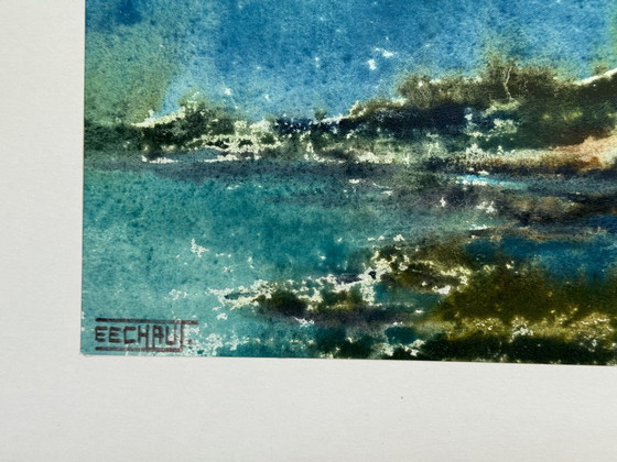 Image 1 of Eugene Eechaut (1928-2019) - dittico paesaggistico, firmato, anni '70