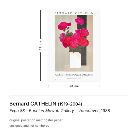 Bernard Cathelin Poster Expo 88 - Buchlen Mowatt Gallery - Vancouver – Paper (photo 3 of 5)