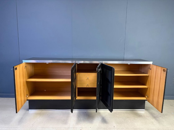 Vintage Wooden Brutalist Credenza, 1970s – Sideboard, Metal (photo 5 of 9)
