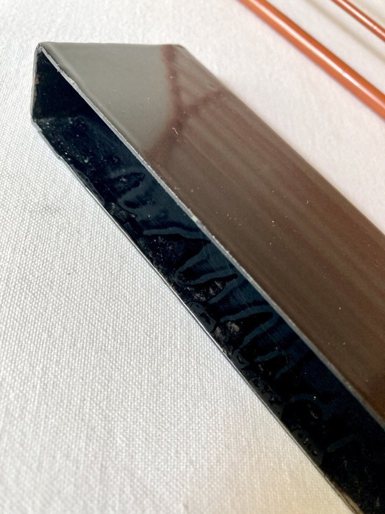 Image 1 of Wire metal magazine rack with triangular compartment, 1950s