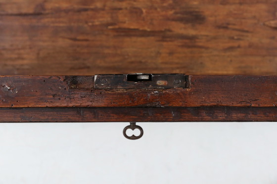 Image 1 of Large 18th Century Carved Oak Chest Linen Trunk, France