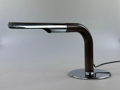60s 70s table lamp Ingo Maurer Gulp tube lamp chrome metal Space Age