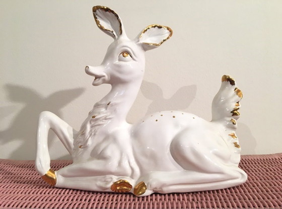 Image 1 of Cervo "Bambi" in ceramica * Retro * Vintage anni '50 * fulvo