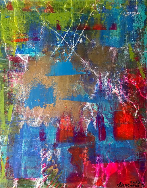 Original Acrylic Painting Abstract Expressionism Start – schilderijen tekeningen, Canvas
