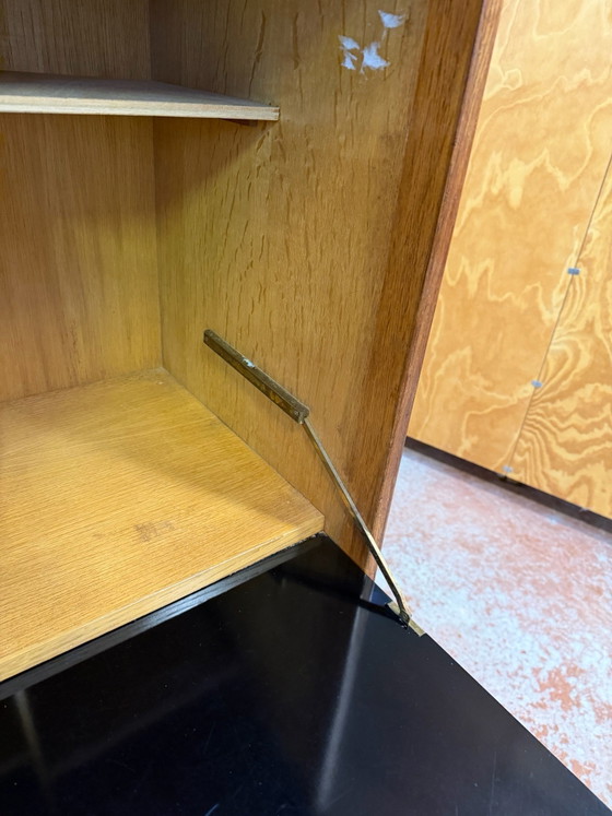 Solid oak design Sideboard attributed to Charles Ramos, vintage from the 60s, Wood, Black (photo 9 of 15)