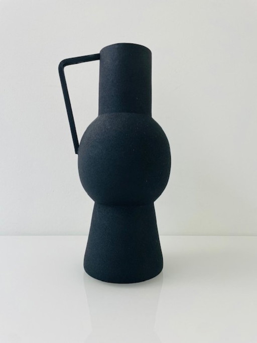 Black metal designer vase/jug – amphora shape