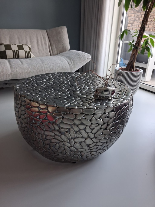 Stone Mosaic Coffee Table – salontafels, polished steel, Metal
