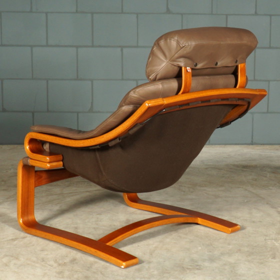 Image 1 of Deense “Apollo” fauteuil met hocker – Svend Skipper – jaren 70
