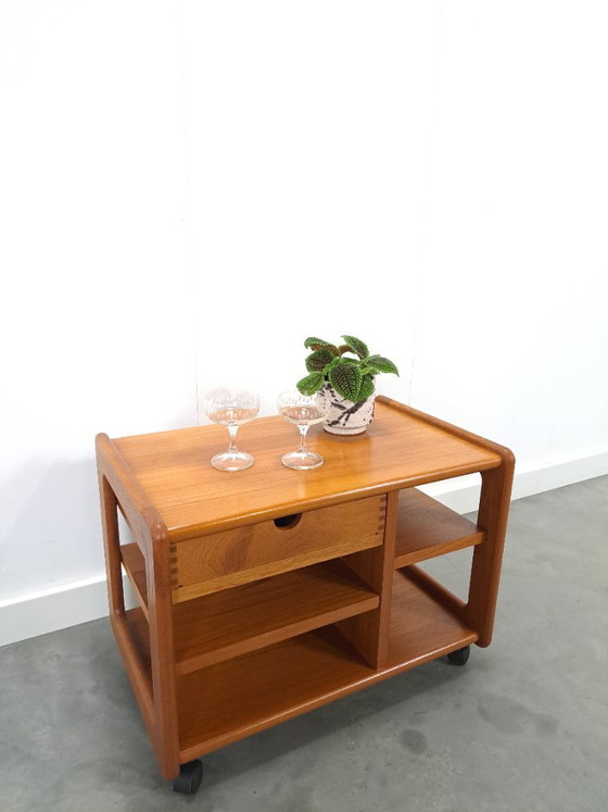 Image 1 of Carrito de audio danés de teca con cajón, mueble para TV