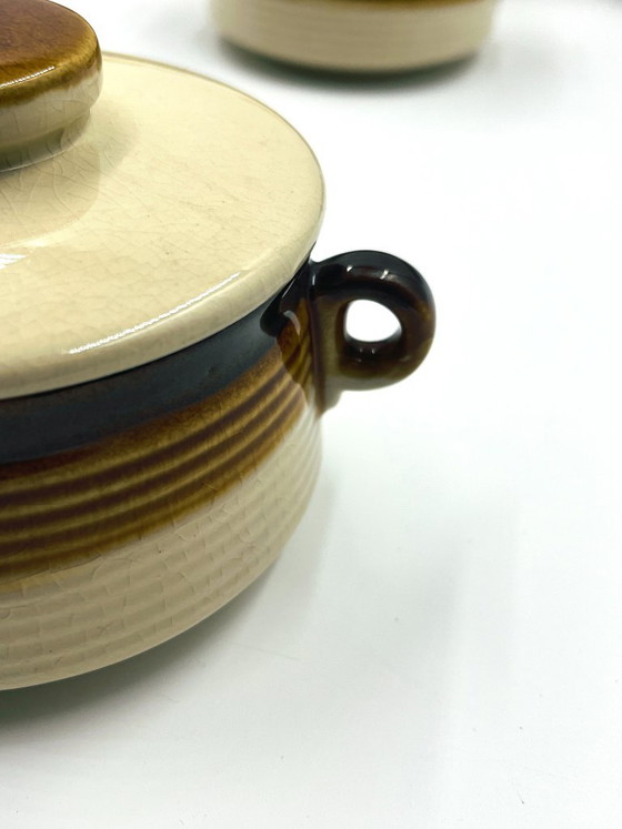 Set di 8 ramequin con coperchio in gres giapponese, Accessori da tavola, Ceramica, Crema, Vintage (foto 13 di 15)