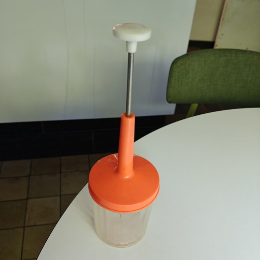 Vintage H Coro Food Chopper uit de jaren 70 – Ruimtevaarttijdperk Oranje Keukengerei