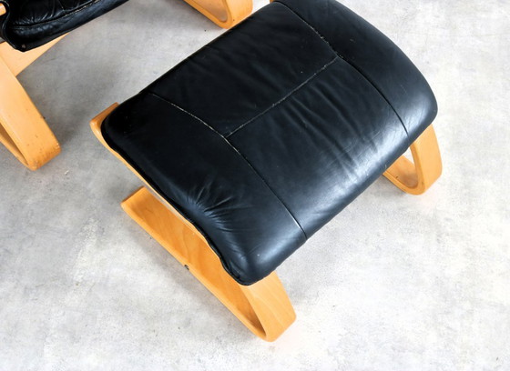 Image 1 of Vintage Swedish armchair with footstool