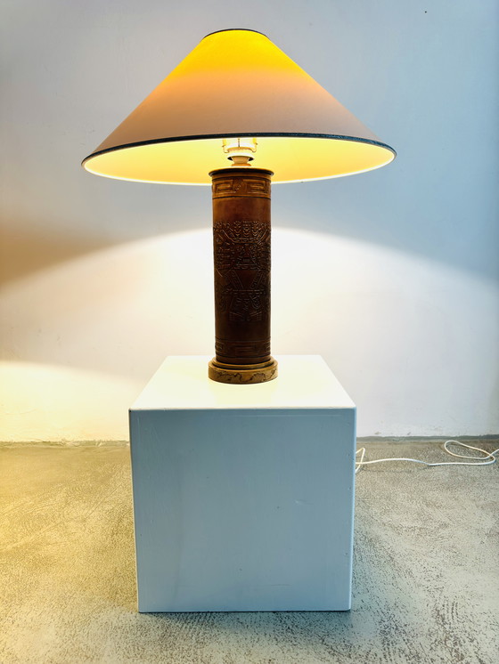 Image 1 of LAMPADE DA TAVOLO IN PELLE UNICHE DI ANGEL PAZMINO, ECUADOR, CIRCA ANNI 70