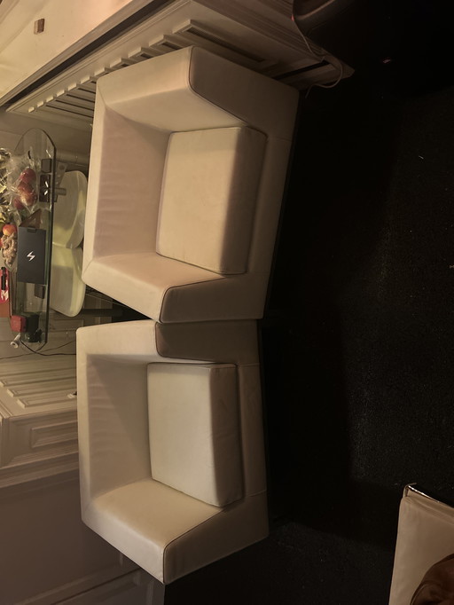 Sillón LUXY de piel blanca