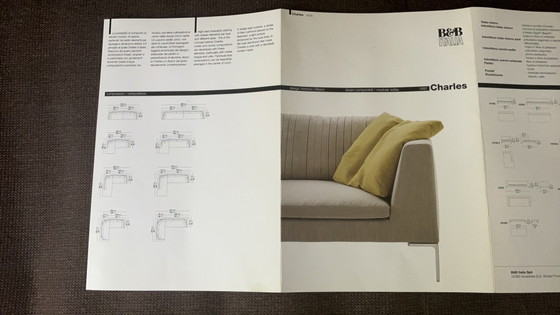 Divano a 3 posti con chaise longue Charles di B&B Italia, tessuto marrone Limite. – Divani, Textile (photo 10 of 15)