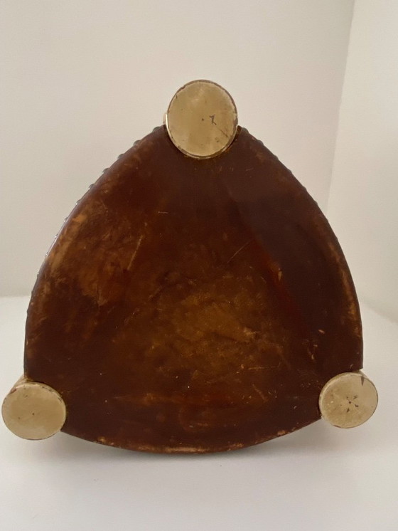 Image 1 of Vintage Brutalist style, handmade low stool in knight style, 1960s